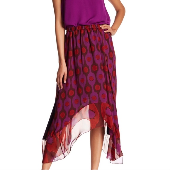 DVF Silk Skirt Abstract Print NWT sz M - Picture 2 of 8